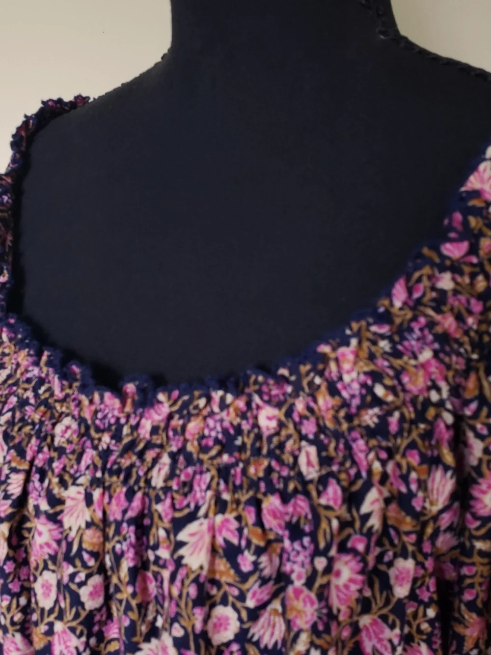 Old Navy Floral Smocked Puff Sleeve Blouse L Boho Cottagecore